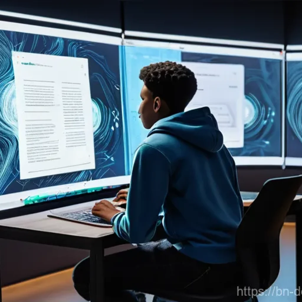 포스트 디지털 세대의 장점과 도전 - **"Innovation Hub: Learning & Creation in the Digital Age"**
    A vibrant, dynamic illustration dep...